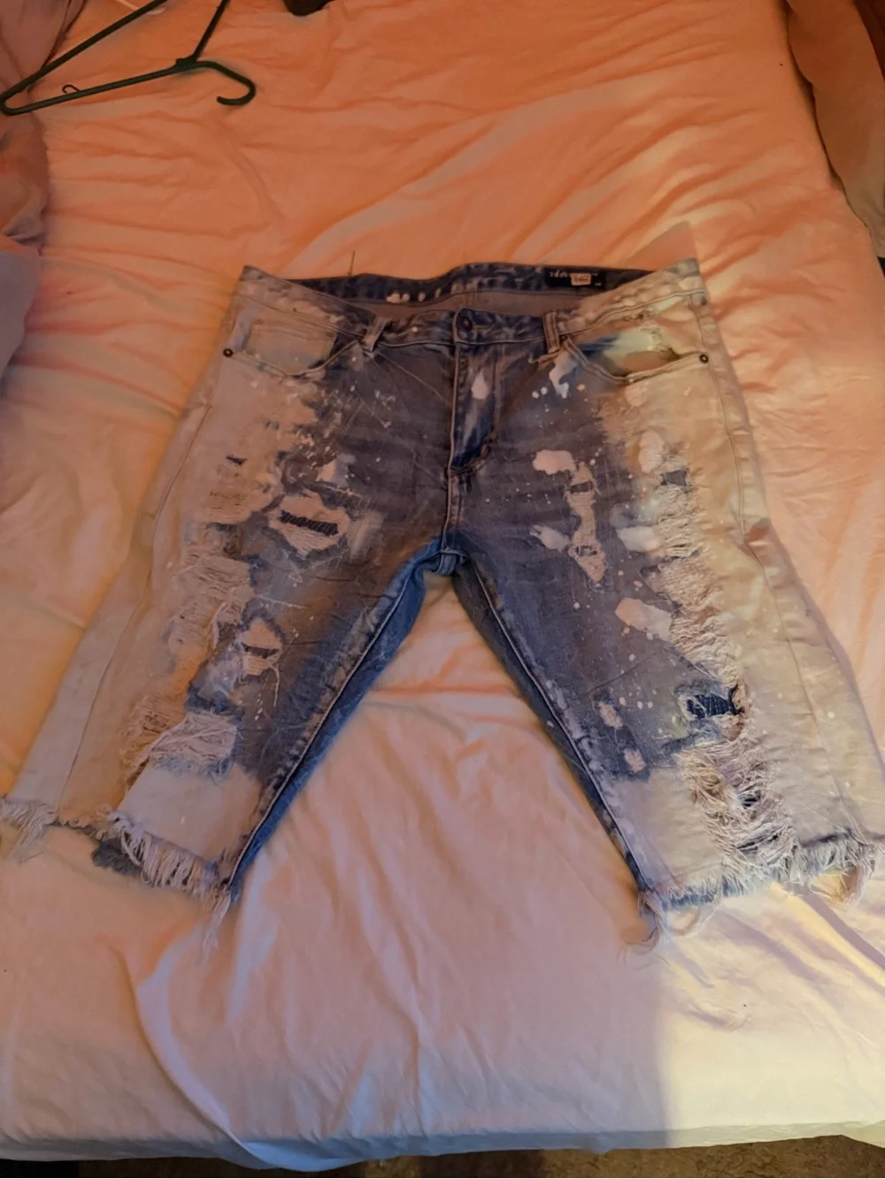 Distressed Light Blue Denim Men’s Shorts